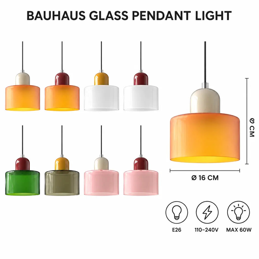 Bauhaus Glass Pendant Light For Kitchen
