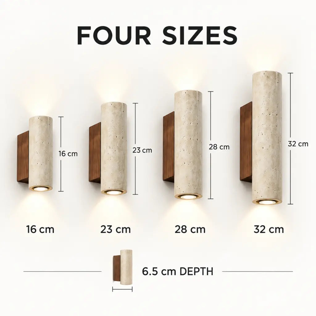Japandi Natural Travertine Wall Lamp