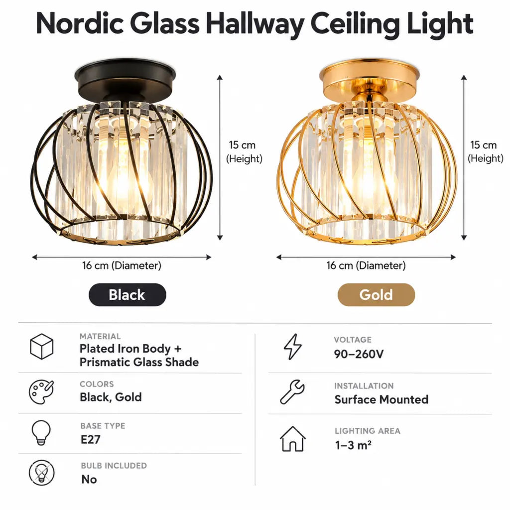 Nordic Glass Hallway Ceiling Light