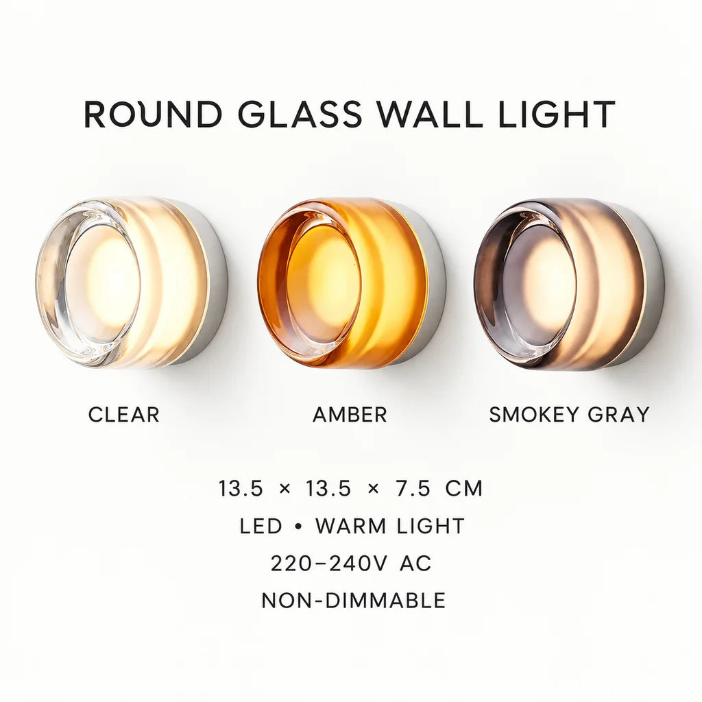 Round Glass Interior Wall Light Sconce