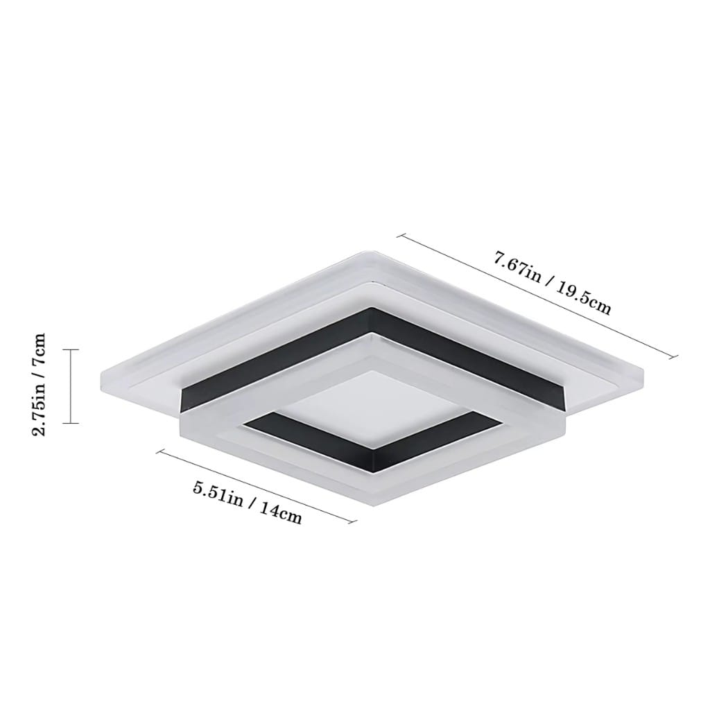Square LED Semi Flush Ceiling Light Boldenn