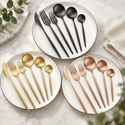 30-Piece Stainless Steel Cutlery Set – European Design