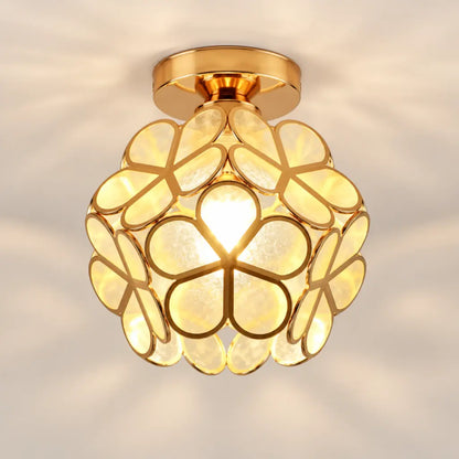 Art Deco Floral Flush Mount Ceiling Light | FloraLamp