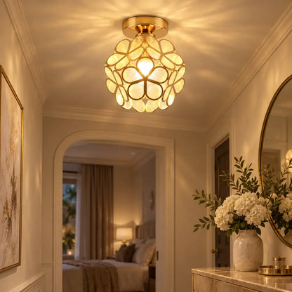 Art Deco Floral Flush Mount Ceiling Light | FloraLamp