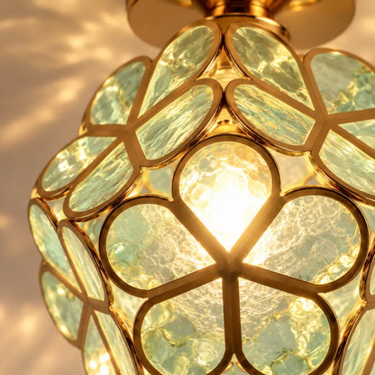 Art Deco Floral Flush Mount Ceiling Light | FloraLamp