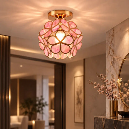 Art Deco Floral Flush Mount Ceiling Light | FloraLamp