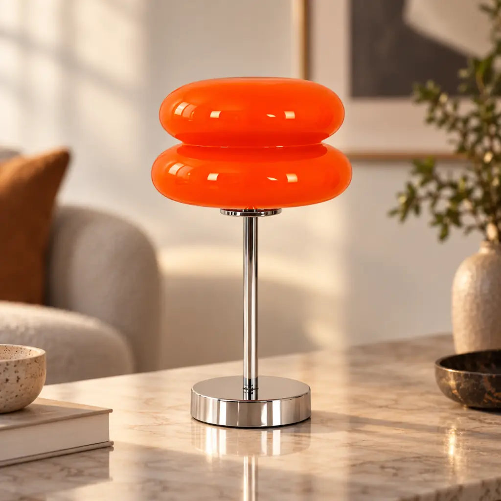 Bauhaus Orange Glass Table Lamp