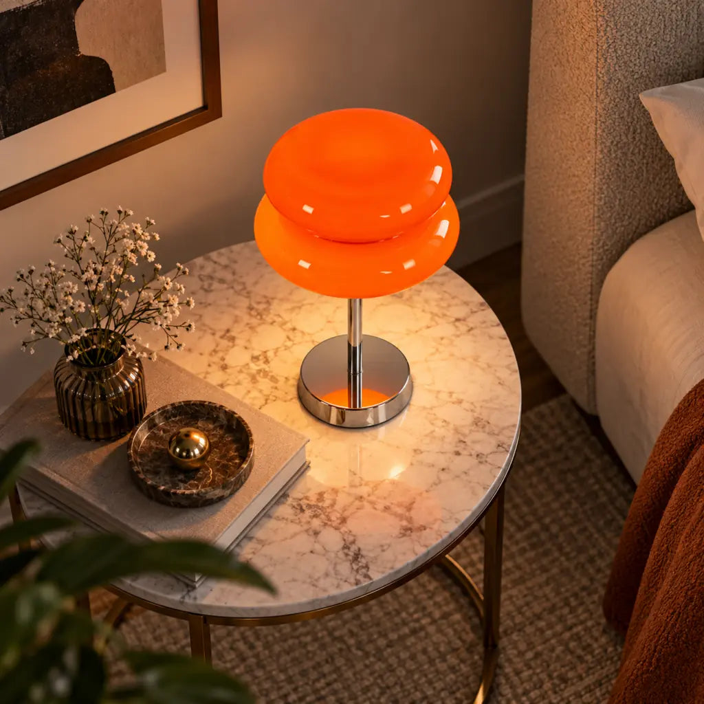 Bauhaus Orange Glass Table Lamp