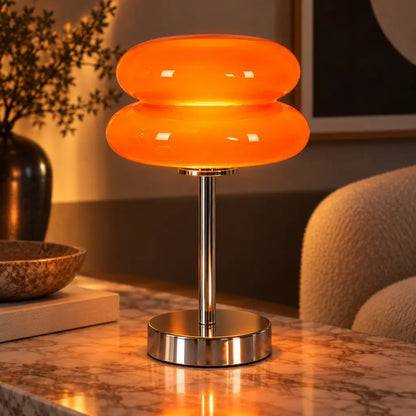 Bauhaus Orange Glass Table Lamp
