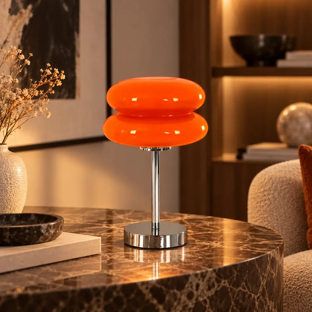 Bauhaus Orange Glass Table Lamp