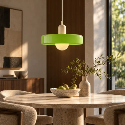 Bauhaus Pendant Light with Colored Glass Design