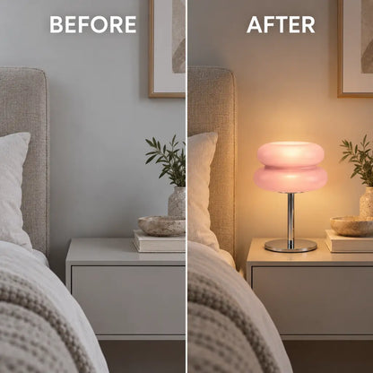 Bauhaus Pink Glass Table Lamp
