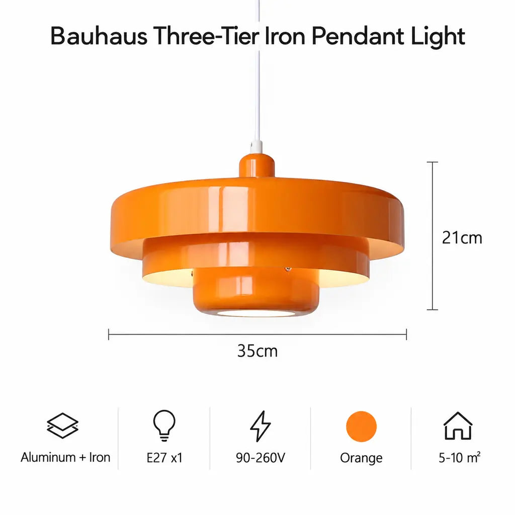 Bauhaus Three-Tier Iron Pendant Light
