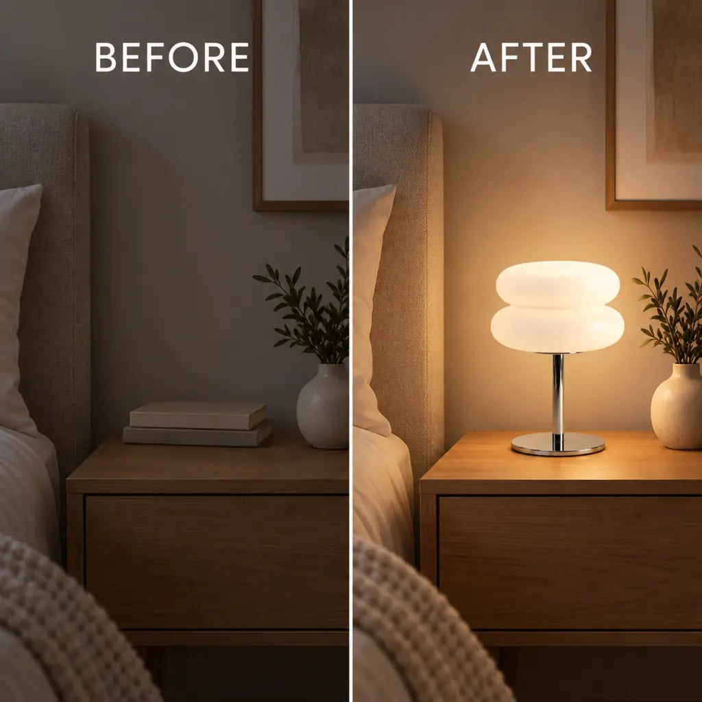 Bauhaus White Glass Table Lamp