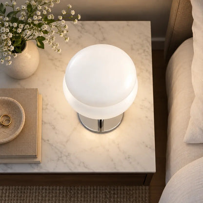 Bauhaus White Glass Table Lamp