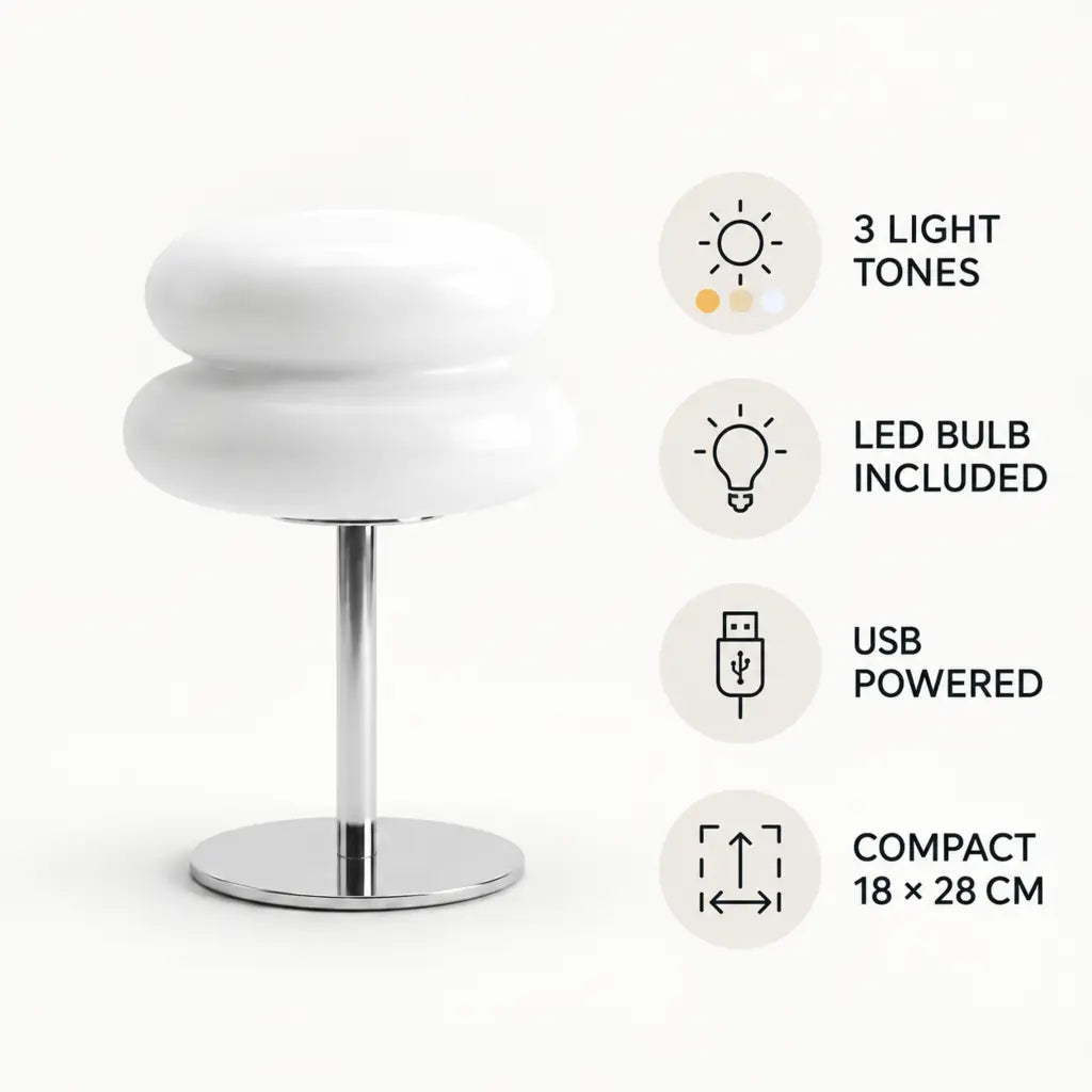 Bauhaus White Glass Table Lamp