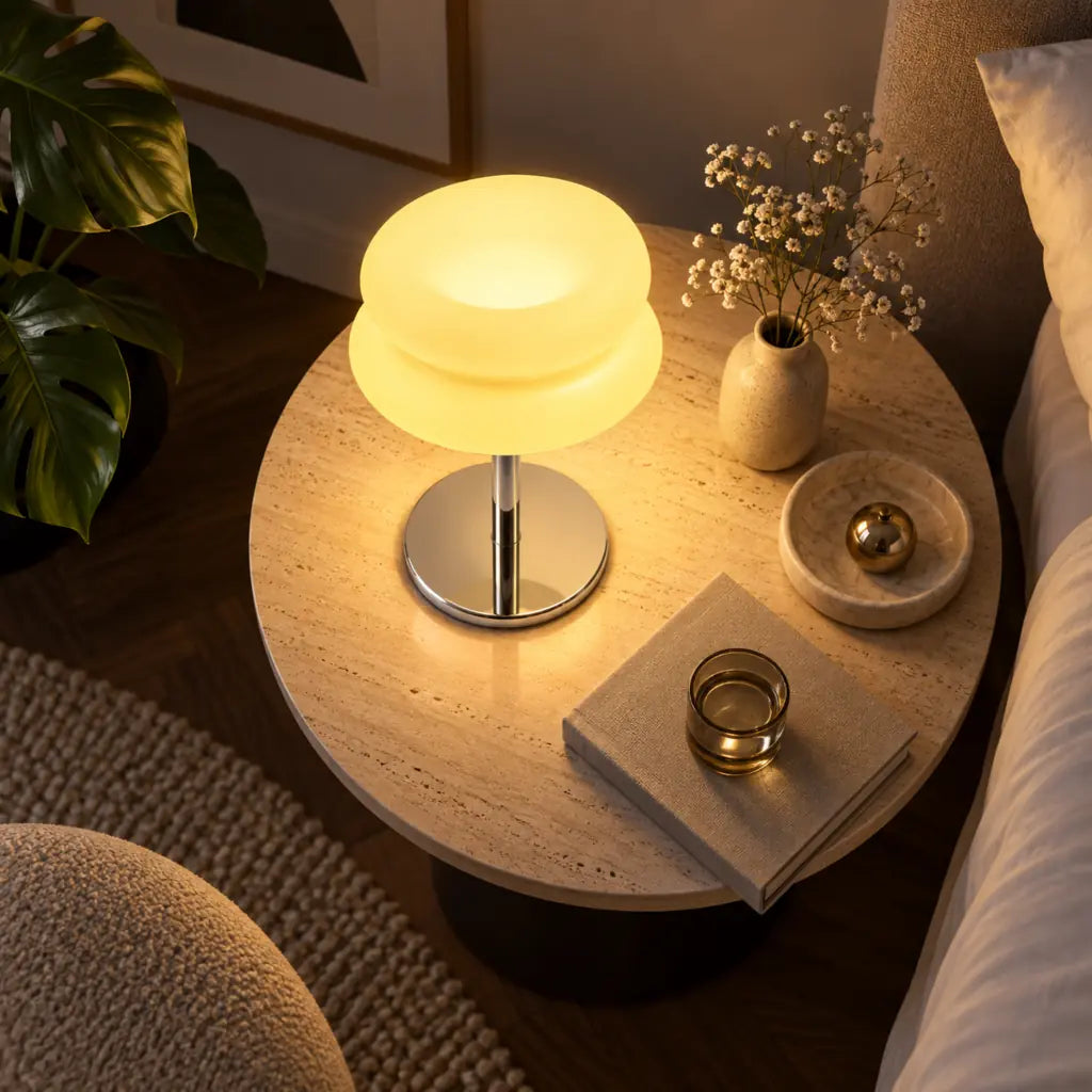 Bauhaus Yellow Glass Table Lamp