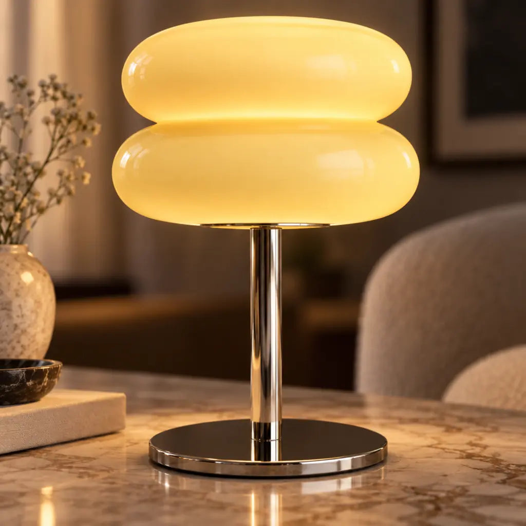 Bauhaus Yellow Glass Table Lamp