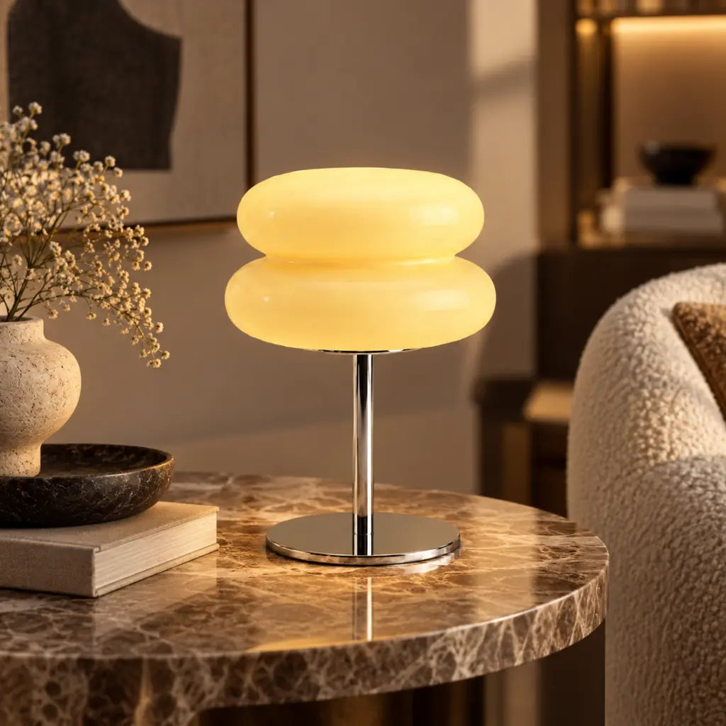 Bauhaus Yellow Glass Table Lamp