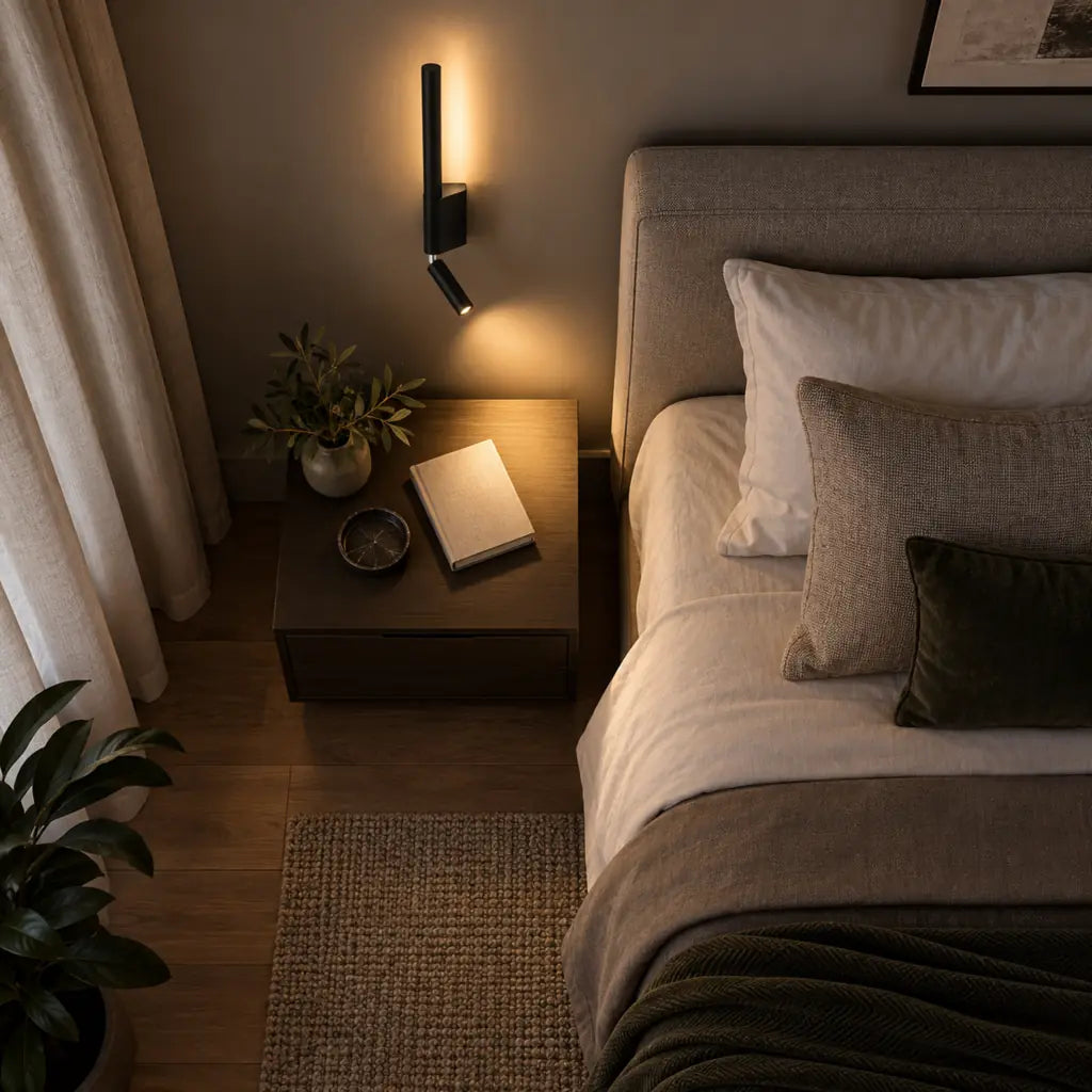 Bedside Wall Light with Reading Spot and Ambient LED