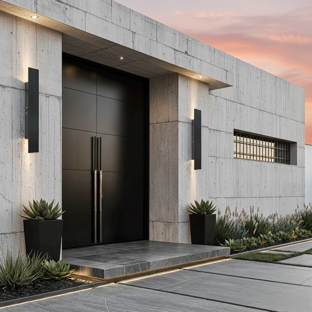 Black Up Down Outdoor Wall Light with Weatherproof Protection | RainWard