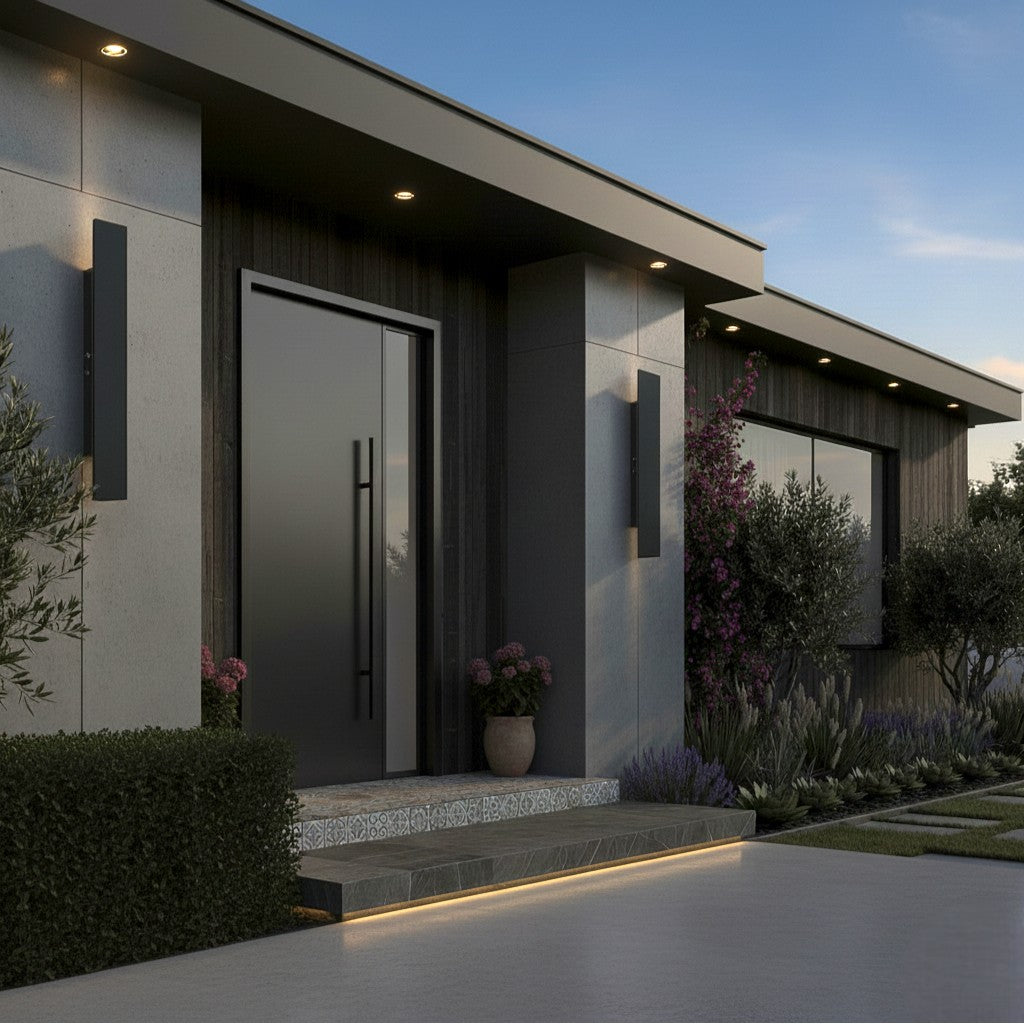 Black Up Down Outdoor Wall Light with Weatherproof Protection | RainWard