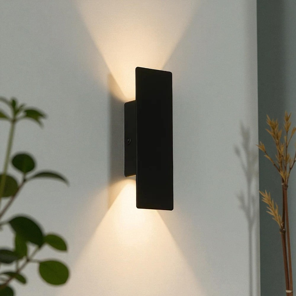 Black Up Down Outdoor Wall Light with Weatherproof Protection | RainWard