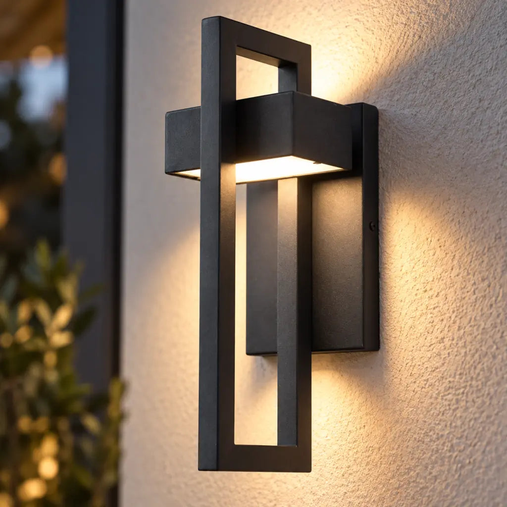 Black Up Down Waterproof Outdoor Wall Light