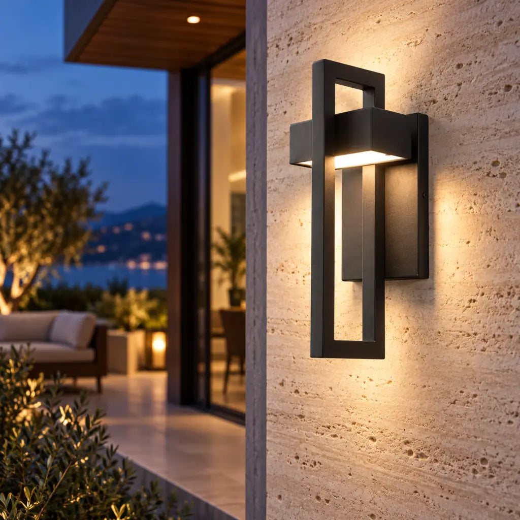 Black Up Down Waterproof Outdoor Wall Light