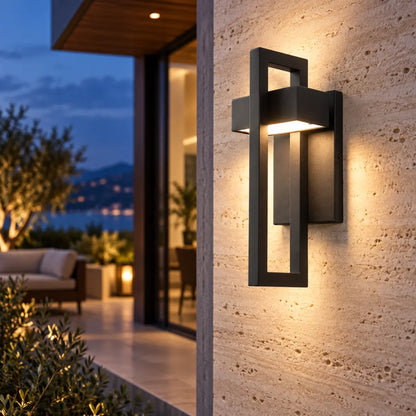 Black Up Down Waterproof Outdoor Wall Light