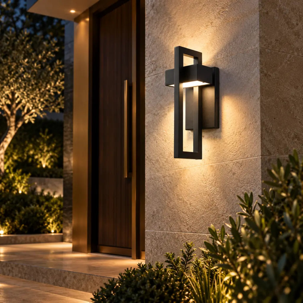 Black Up Down Waterproof Outdoor Wall Light
