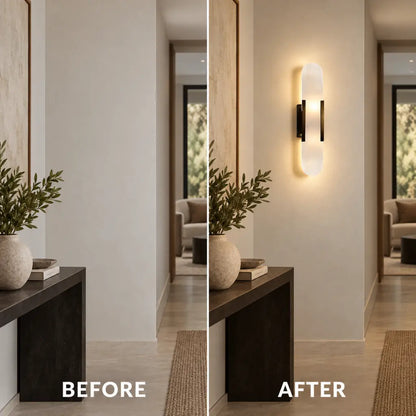 Chan Alabaster & Metal Wall Lamp