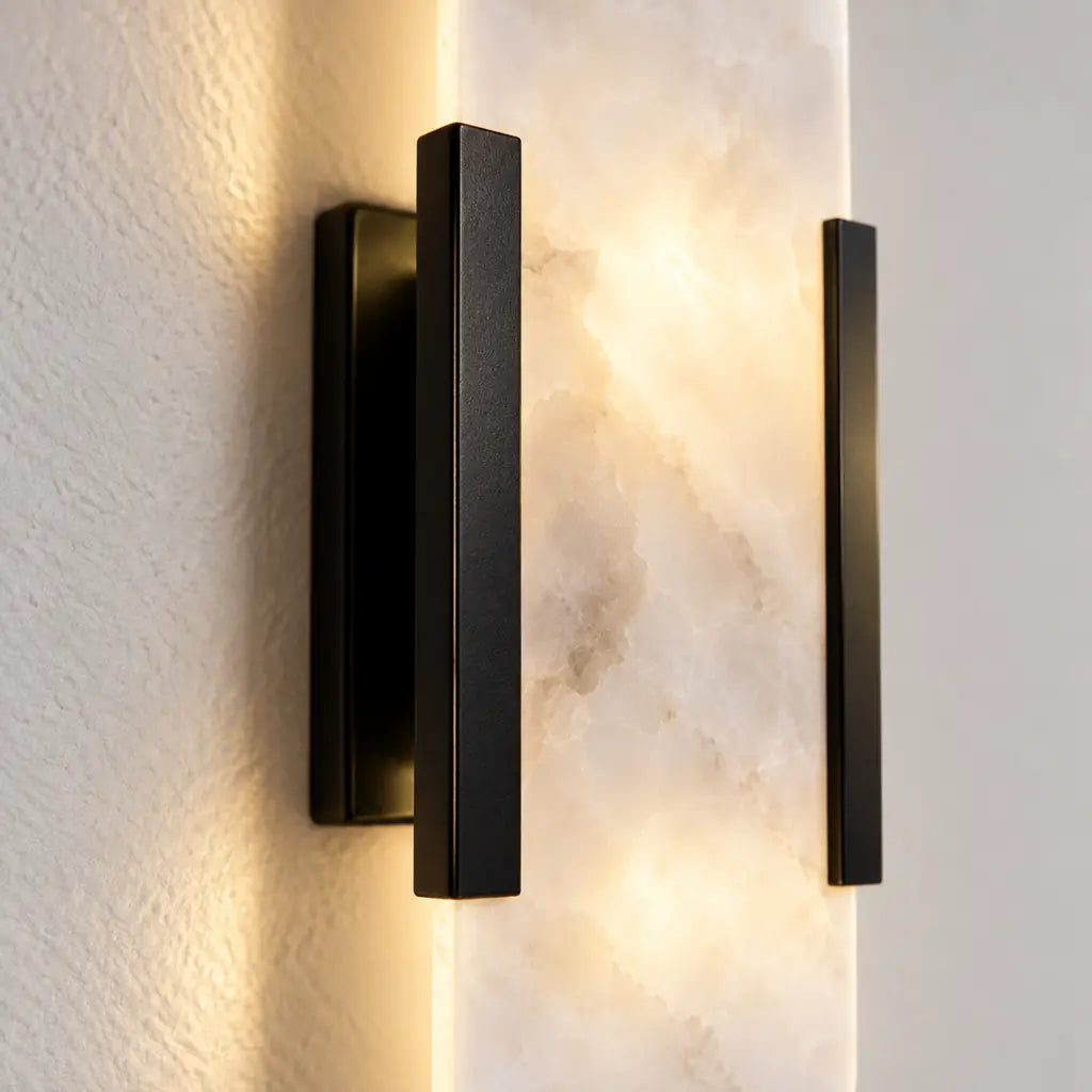Chan Alabaster & Metal Wall Lamp