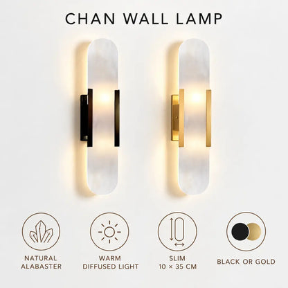Chan Alabaster & Metal Wall Lamp