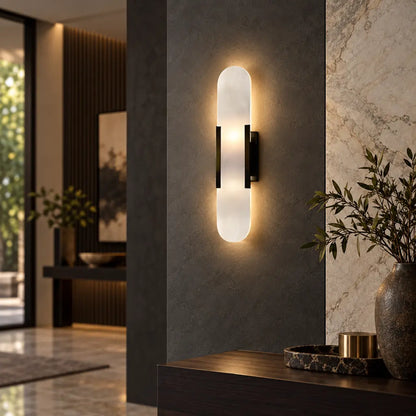 Chan Alabaster & Metal Wall Lamp