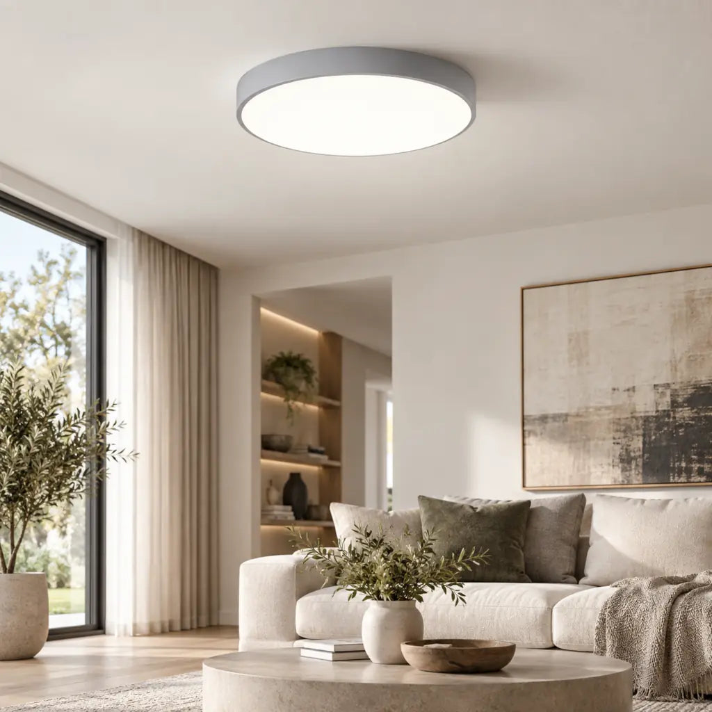 Circle Semi Flush Ceiling Light Fixture For Living Room