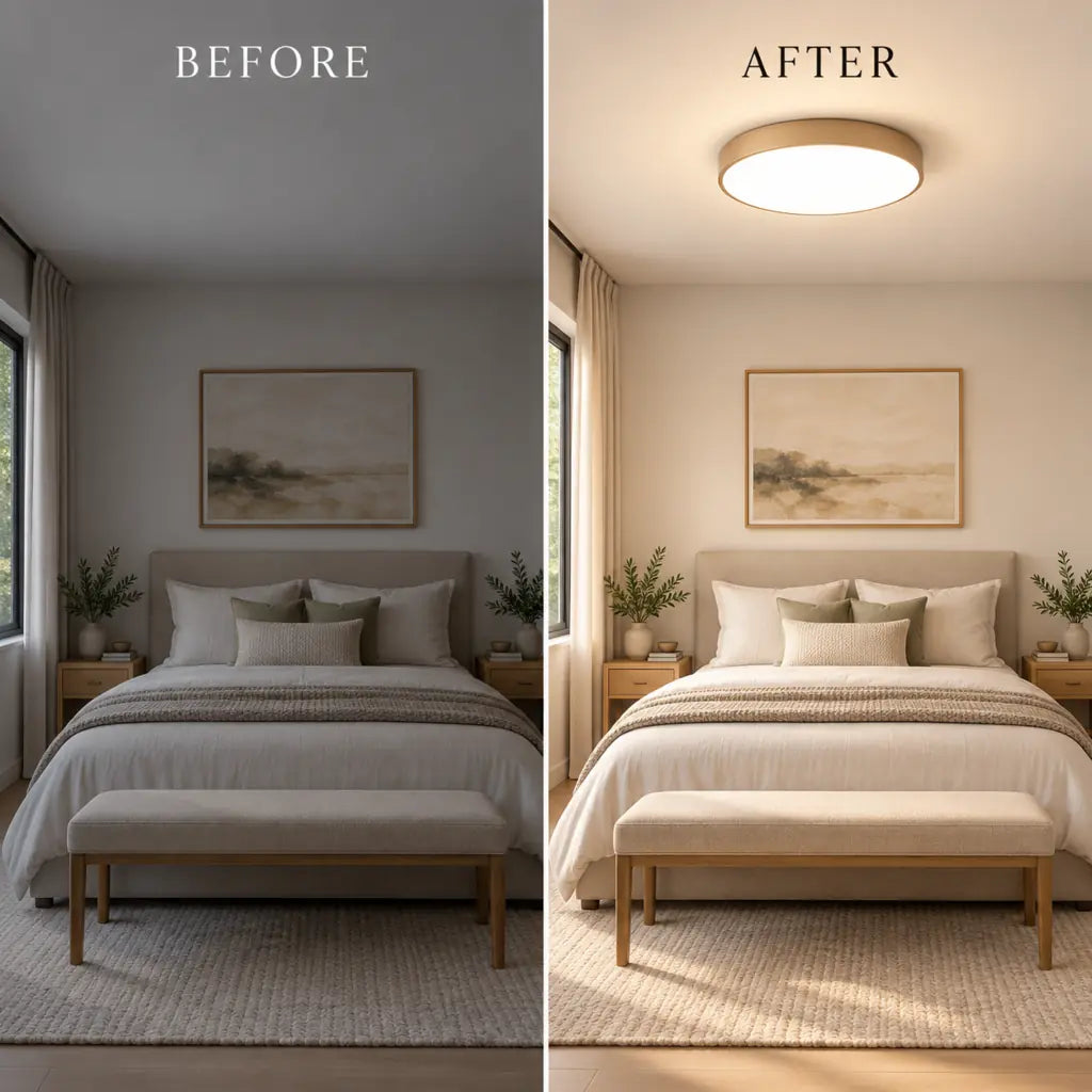 Circle Semi Flush Ceiling Light Fixture For Living Room