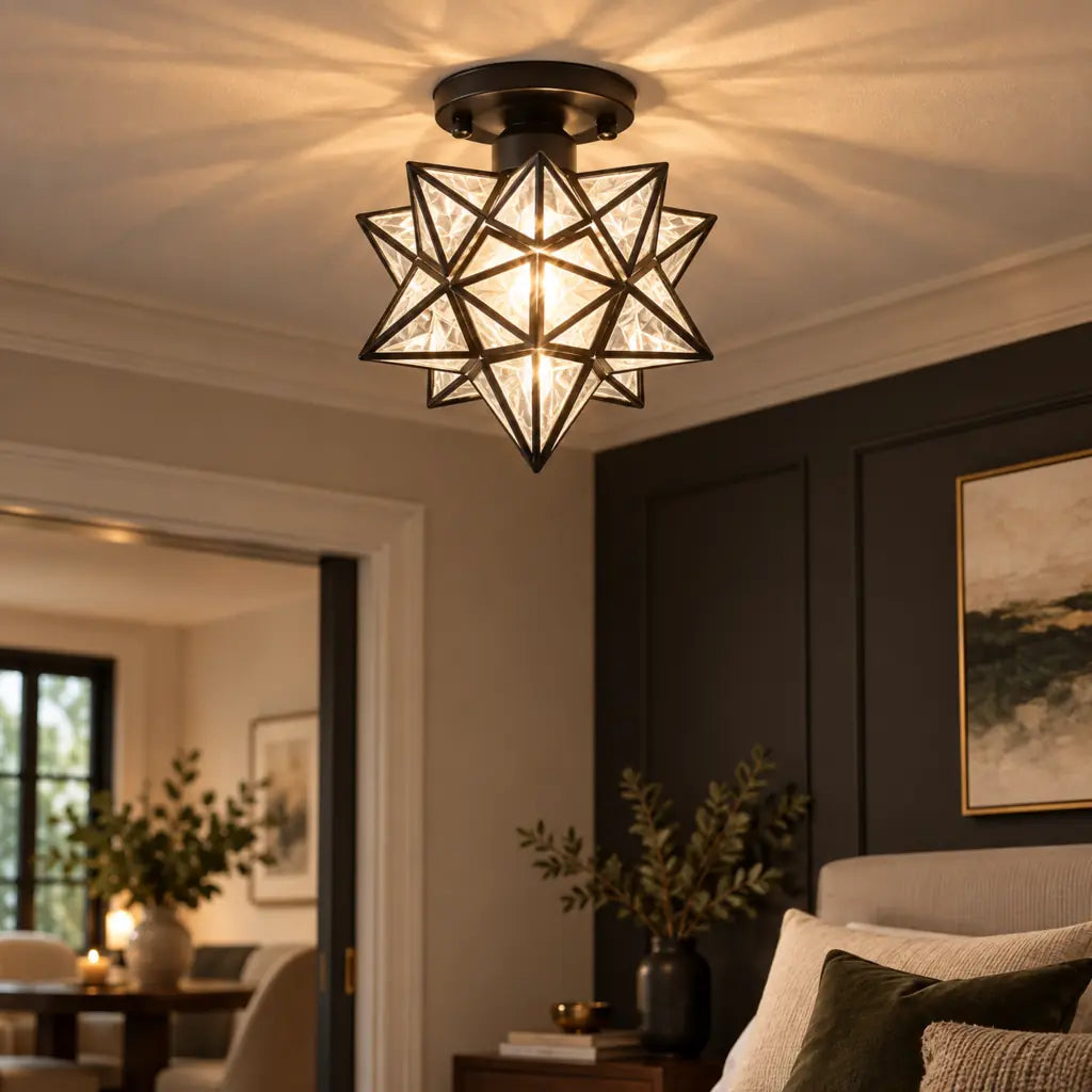 Classic Star Semi Flush Mount Ceiling Light