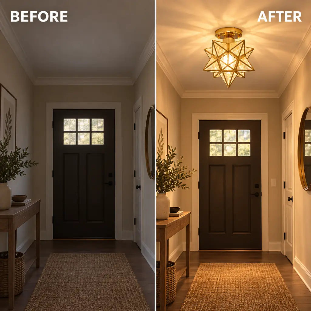 Classic Star Semi Flush Mount Ceiling Light