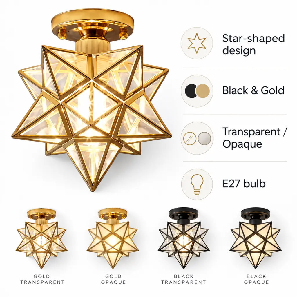 Classic Star Semi Flush Mount Ceiling Light