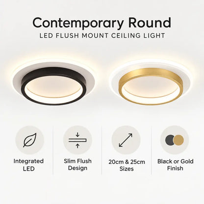 Contemporary Round LED Flush Mount Ceiling Light