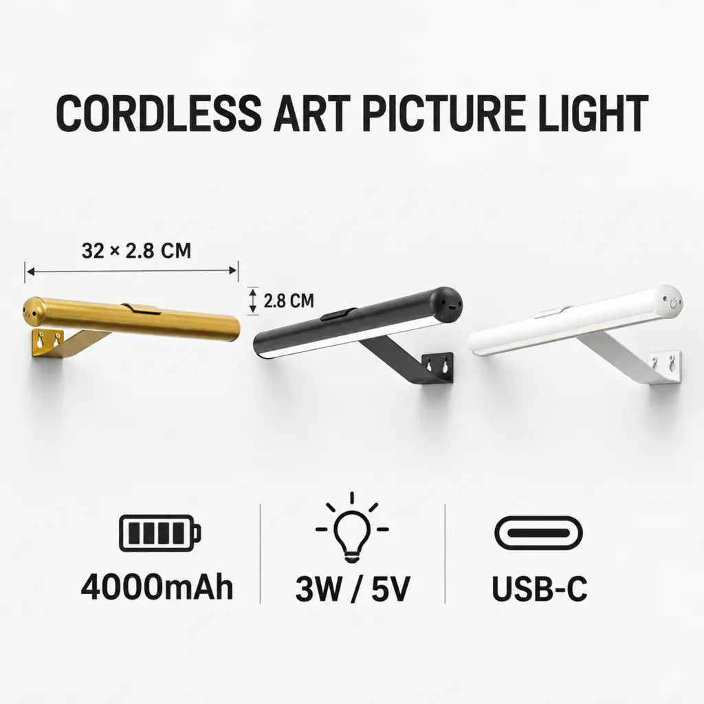 Cordless Art Picture Wall Light With Battery