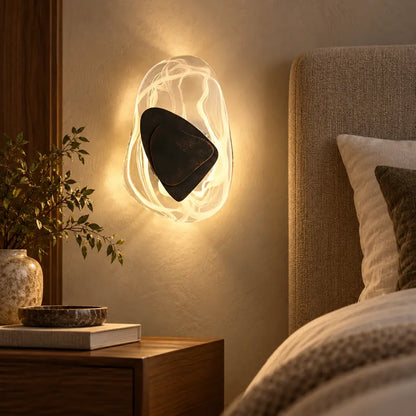 Crystal Glass Wall Sconce with Fluid Design