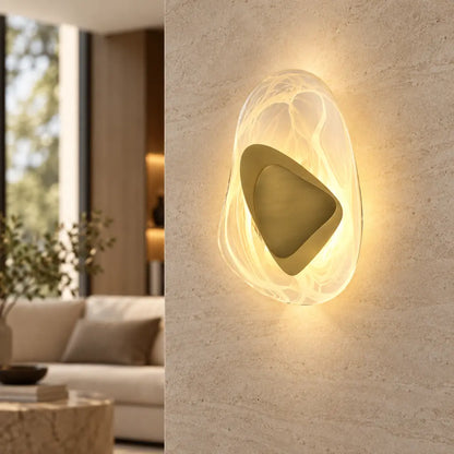 Crystal Glass Wall Sconce with Fluid Design