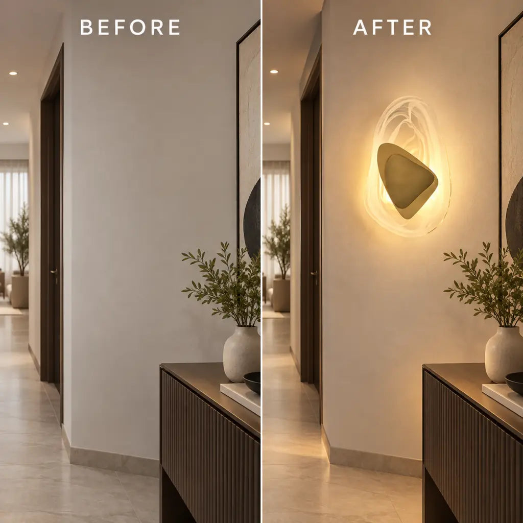 Crystal Glass Wall Sconce with Fluid Design