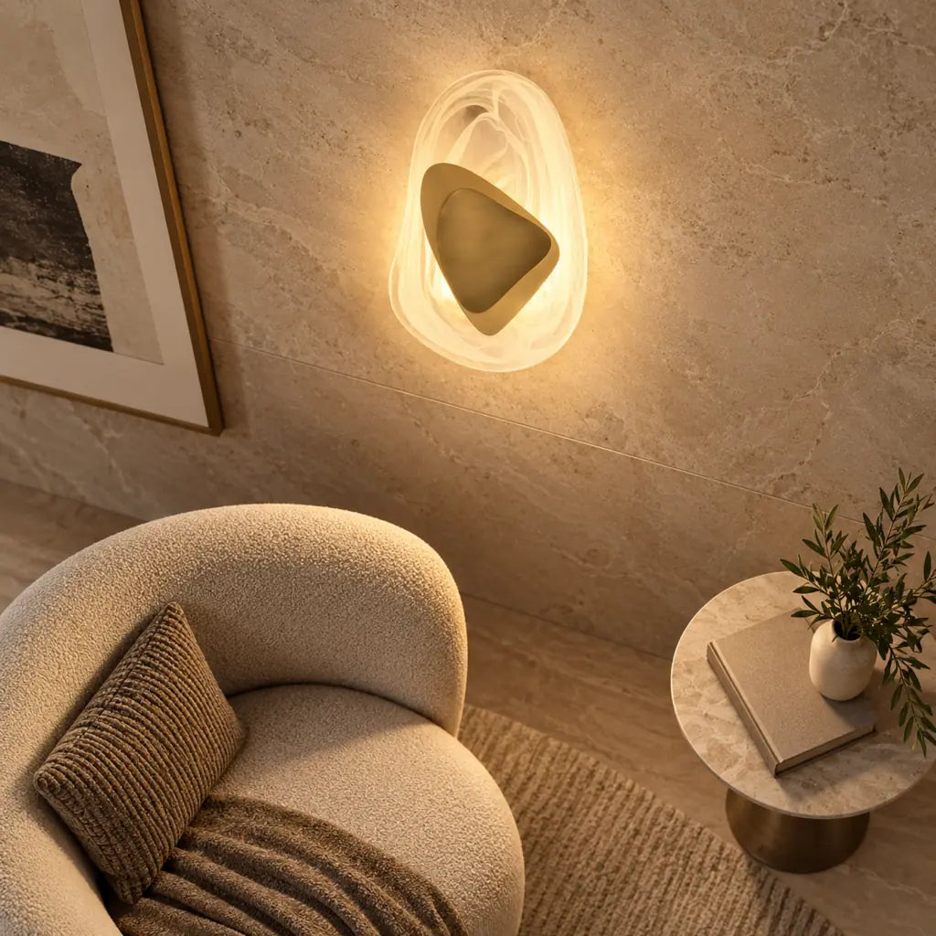 Crystal Glass Wall Sconce with Fluid Design