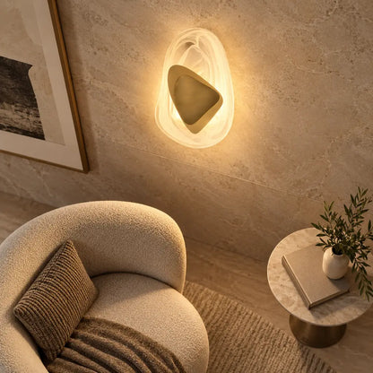 Crystal Glass Wall Sconce with Fluid Design