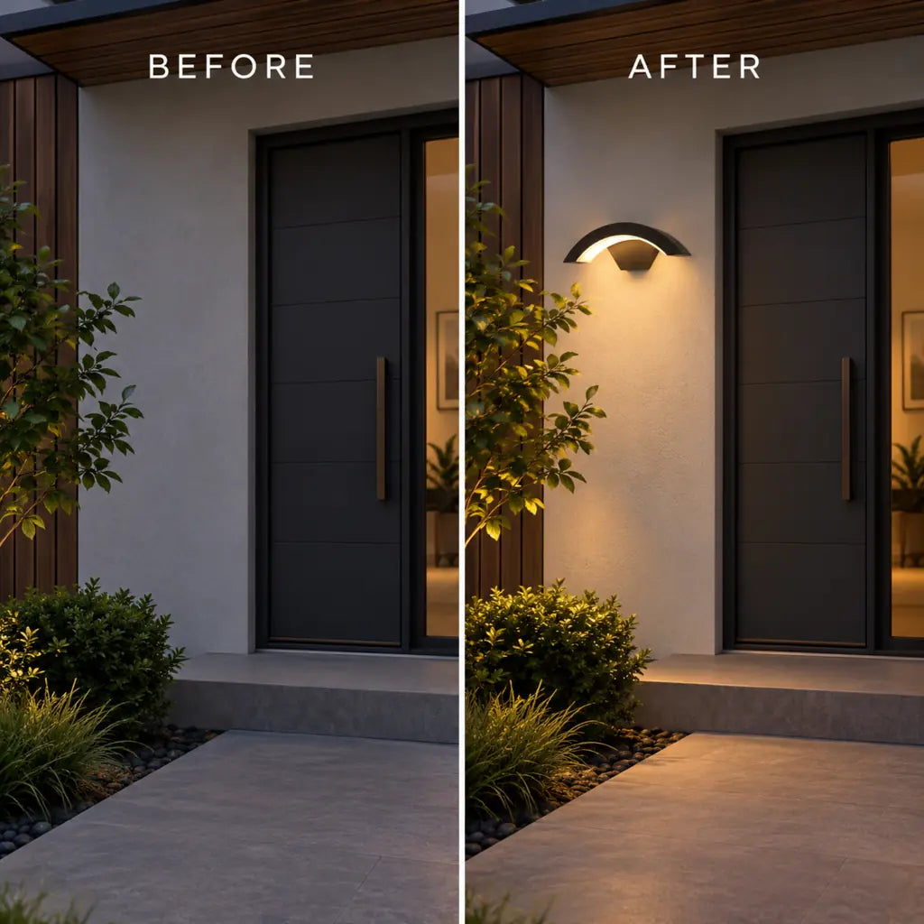 Curved LED Outdoor Wall Light | LumiArc