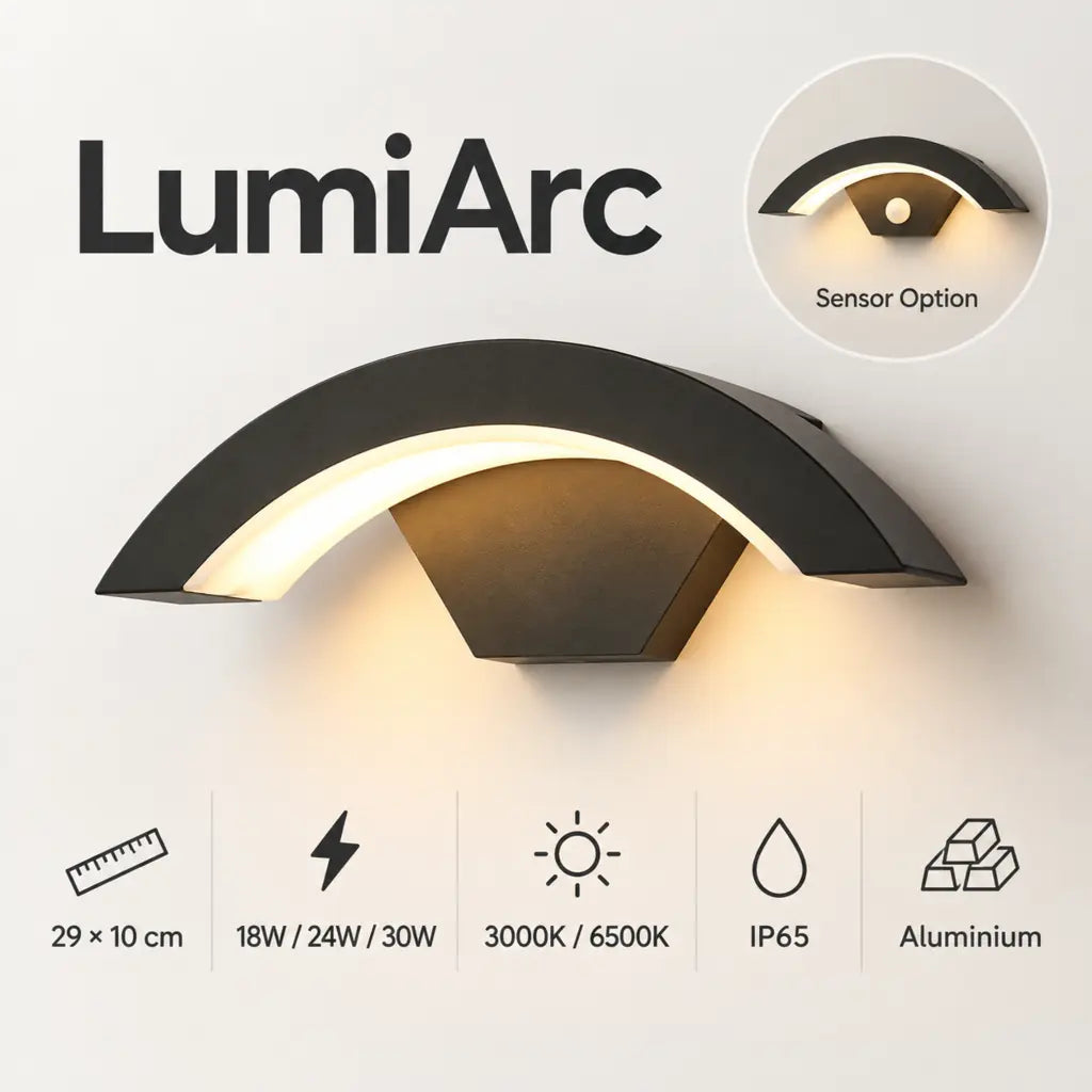 Curved LED Outdoor Wall Light | LumiArc