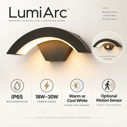 Curved LED Outdoor Wall Light | LumiArc
